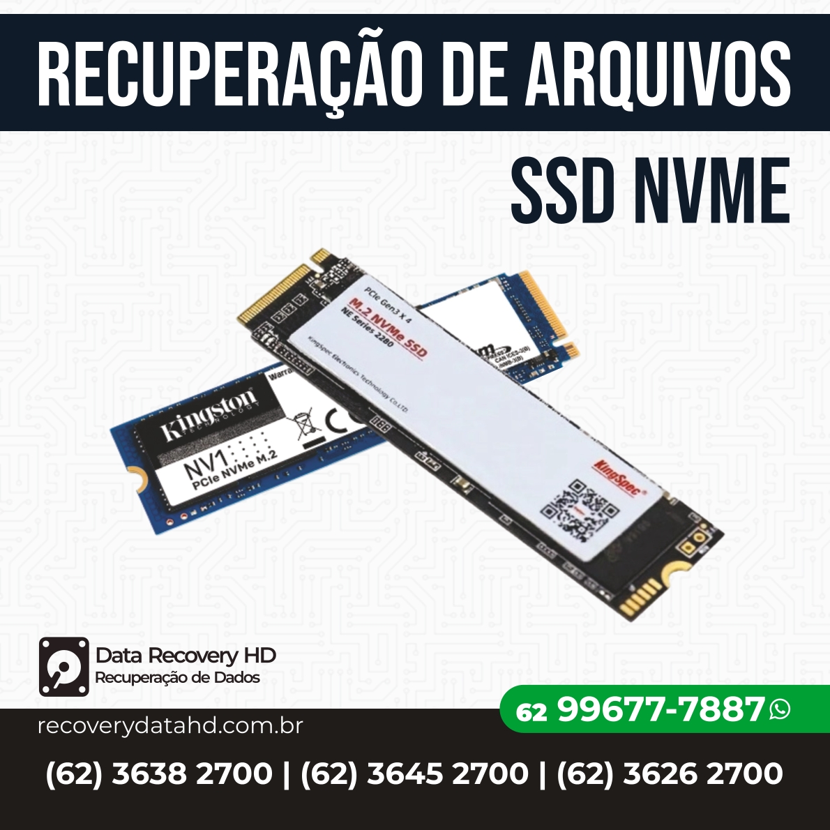 RECOVERY DATA HD-RECUPERAÇÃO DE ARQUIVOS SSD NVME GOIAS